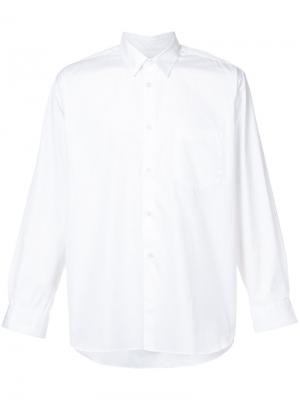 Рубашка с нагрудным карманом и закругленным подолом Comme Des Garçons Shirt. Цвет: белый