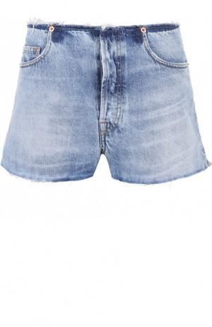 Джинсовые мини-шорты с потертостями Iro. Цвет: голубой