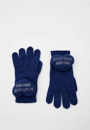 Перчатки Boutique Moschino. Цвет: синий