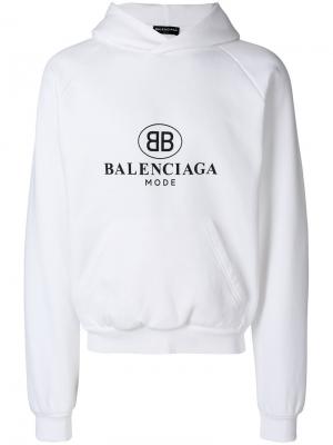 Толстовка с капюшоном BB Mode Balenciaga. Цвет: белый