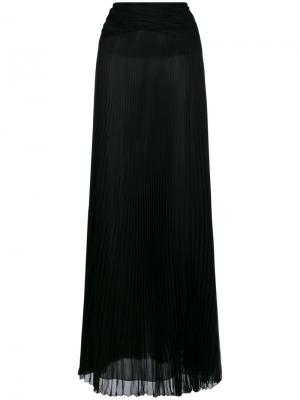 Плиссированная прозрачная юбка-макси Roberto Cavalli. Цвет: чёрный