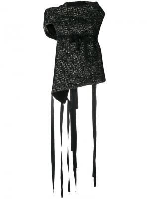 Длинная шаль с завязками Ann Demeulemeester. Цвет: чёрный