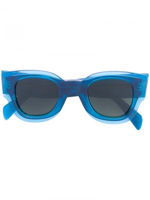 Солнцезащитные очки в толстой оправе Céline Eyewear. Цвет: синий