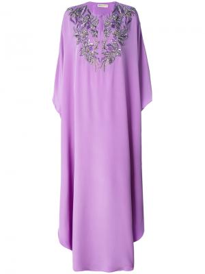 Платье-туника с вышивкой Emilio Pucci. Цвет: розовый и фиолетовый