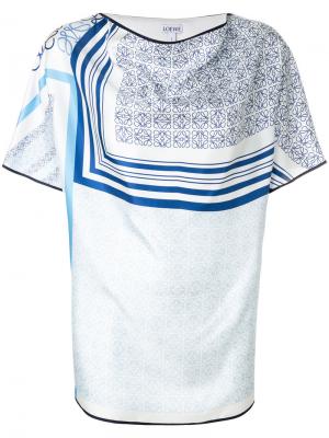 Блузка с монограммным принтом Loewe. Цвет: белый