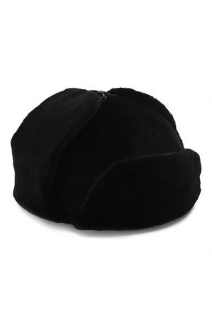 Норковая шапка-ушанка Ivan FurLand. Цвет: черный