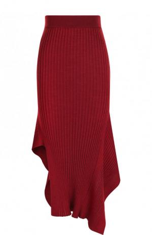 Однотонная юбка-миди асимметричного кроя Stella McCartney. Цвет: бордовый