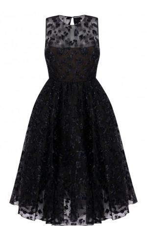 Приталенное платье-миди с декоративной отделкой Oscar de la Renta. Цвет: черный