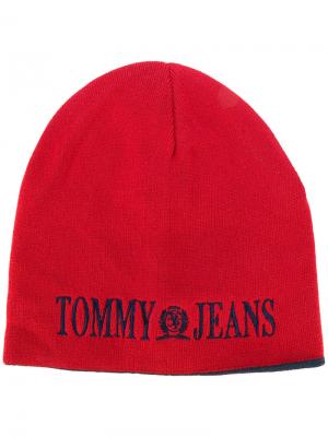Вязаная шапка 90s Tommy Jeans. Цвет: красный