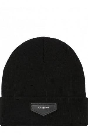 Шерстяная шапка бини Givenchy. Цвет: черный