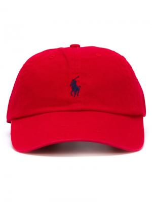 Бейсбольная кепка с вышивкой логотипа Polo Ralph Lauren. Цвет: красный