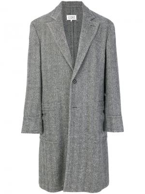 Приталенное классическое пальто Maison Margiela. Цвет: серый
