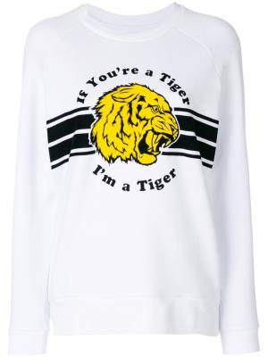 Толстовка с тигром и надписью Zoe Karssen. Цвет: белый