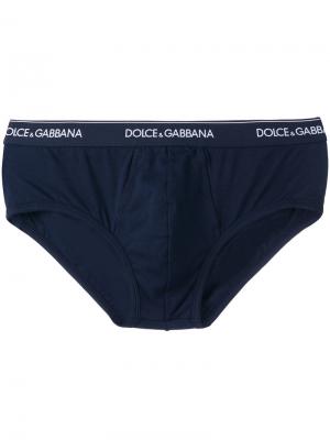 Трусы с логотипом на поясе Dolce & Gabbana Underwear. Цвет: синий