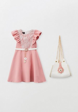 Платье и сумка Pink Kids. Цвет: розовый