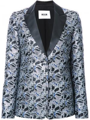 Жаккардовый пиджак с цветочным узором MSGM. Цвет: чёрный