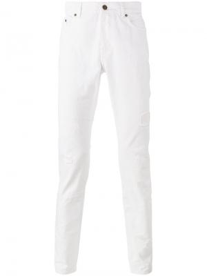 Рваные джинсы Original Saint Laurent. Цвет: белый