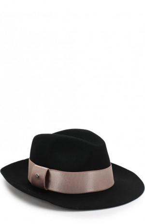 Шерстяная шляпа с лентой Giorgio Armani. Цвет: черный