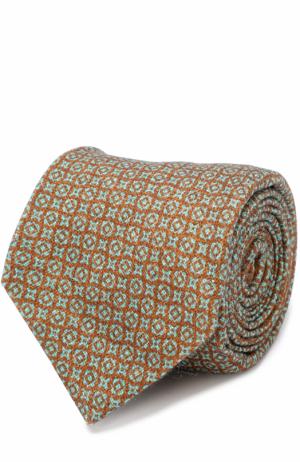 Кашемировый галстук с узором Kiton. Цвет: бирюзовый