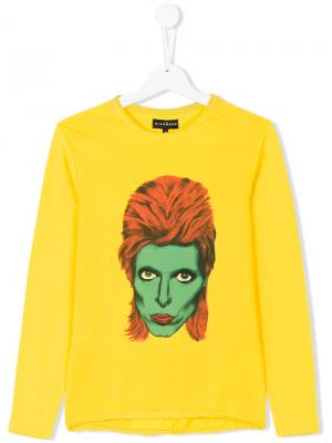 Топ с принтом David Bowie John Richmond Kids. Цвет: жёлтый и оранжевый