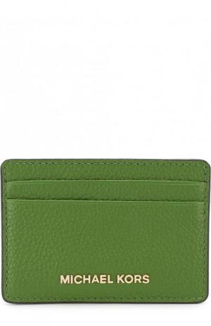 Кожаный футляр для кредитных карт MICHAEL Kors. Цвет: зеленый