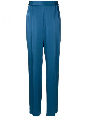 Прямые атласные брюки Stella McCartney. Цвет: синий