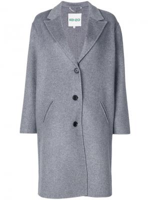 Однобортное пальто Kenzo. Цвет: серый