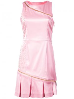 Приталенное короткое платье Thomas Wylde. Цвет: розовый и фиолетовый