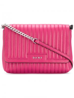 Стеганая сумка через плечо DKNY. Цвет: розовый и фиолетовый