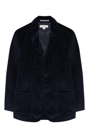 Бархатный пиджак на двух пуговицах Stella McCartney. Цвет: темно-синий