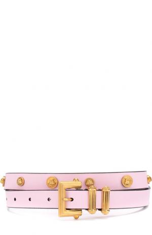Кожаный ремень с металлической пряжкой Versace. Цвет: розовый