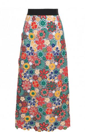 Юбка-миди с эластичным поясом и декоративной отделкой Dolce & Gabbana. Цвет: разноцветный