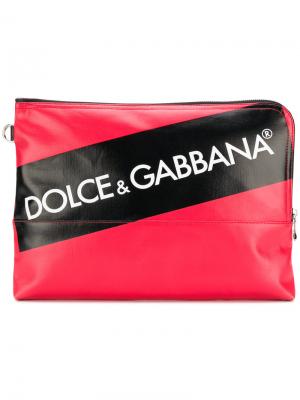 Клатч с логотипом Dolce & Gabbana. Цвет: красный
