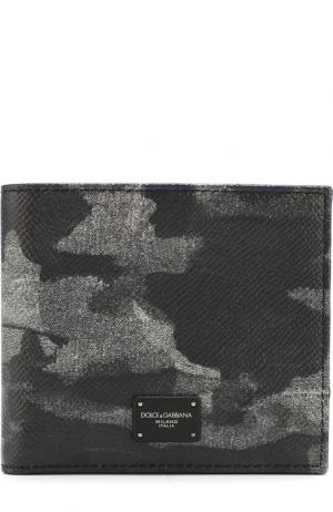 Кожаное портмоне с отделениями для кредитных карт Dolce & Gabbana. Цвет: темно-серый