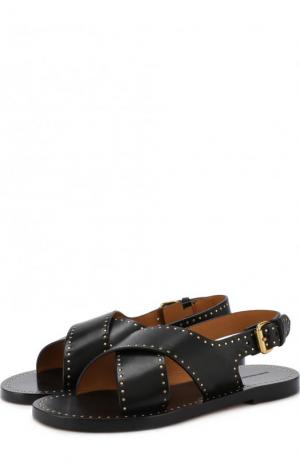 Кожаные сандалии с заклепками Isabel Marant. Цвет: черный