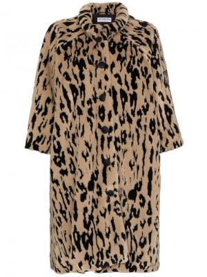 Пальто с леопардовым узором Opera Balenciaga. Цвет: телесный