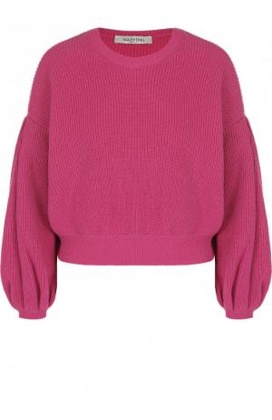 Однотонный пуловер из смеси шерсти и кашемира Valentino. Цвет: фуксия