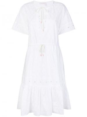 Платье с вышивкой See By Chloé. Цвет: белый