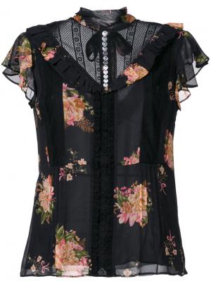 Блузка с цветочным принтом Coach. Цвет: чёрный