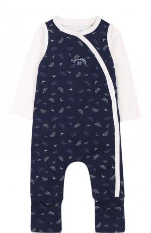 Хлопковая пижама с принтом Sanetta Fiftyseven. Цвет: синий