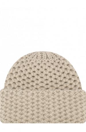 Кашемировая шапка фактурной вязки Inverni. Цвет: светло-бежевый