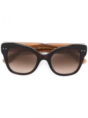 Солнцезащитные очки дизайна колор-блок Bottega Veneta Eyewear. Цвет: чёрный