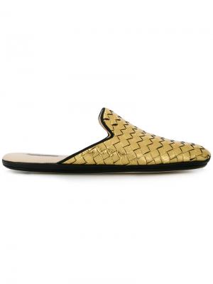 Metallic intrecciato slippers Bottega Veneta. Цвет: металлический