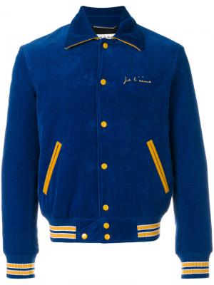 Куртка-бомбер Je Taime Saint Laurent. Цвет: синий