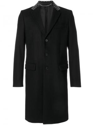 Пальто с заклепками на воротнике Givenchy. Цвет: чёрный
