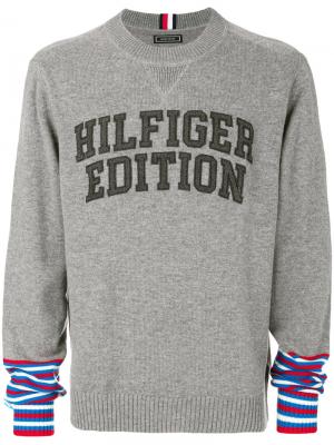 Трикотажный свитер с логотипом Tommy Hilfiger. Цвет: серый