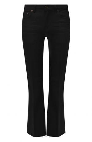 Укороченные расклешенные джинсы Saint Laurent. Цвет: черный