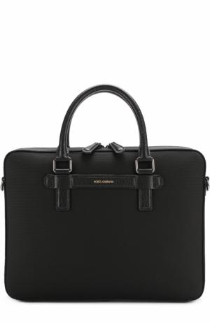 Сумка для ноутбука с плечевым ремнем Dolce & Gabbana. Цвет: черный
