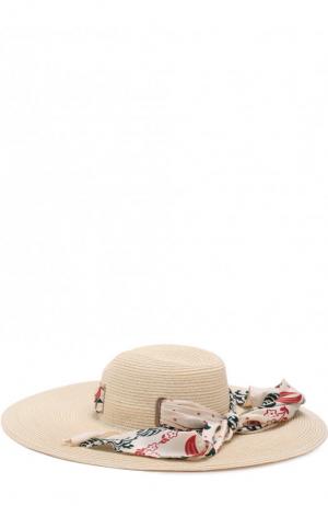 Шляпа Virginie с лентой Maison Michel. Цвет: светло-бежевый
