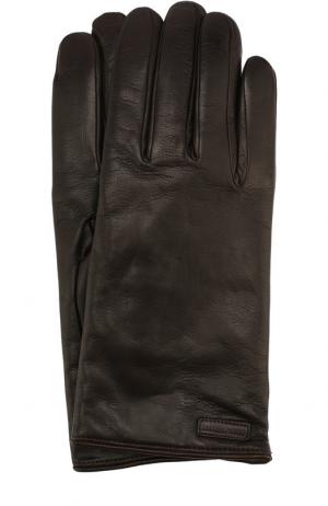 Кожаные перчатки Dolce & Gabbana. Цвет: темно-коричневый